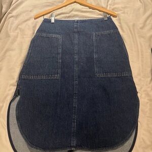 Toteme Dark Blue Denim Midi Skirt